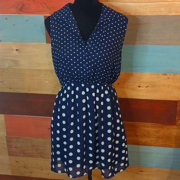 Medium blue polka. Dress Bebop - Picture 1 of 7